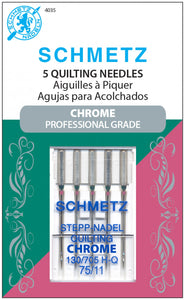 Schmetz 5 Quilting Needles Chrome