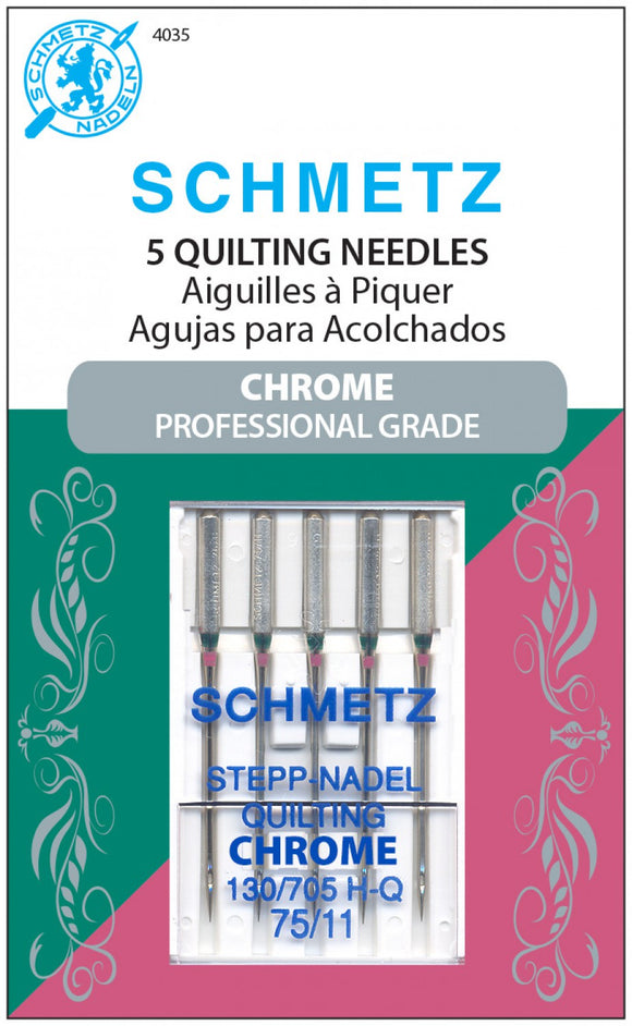 Schmetz 5 Quilting Needles Chrome