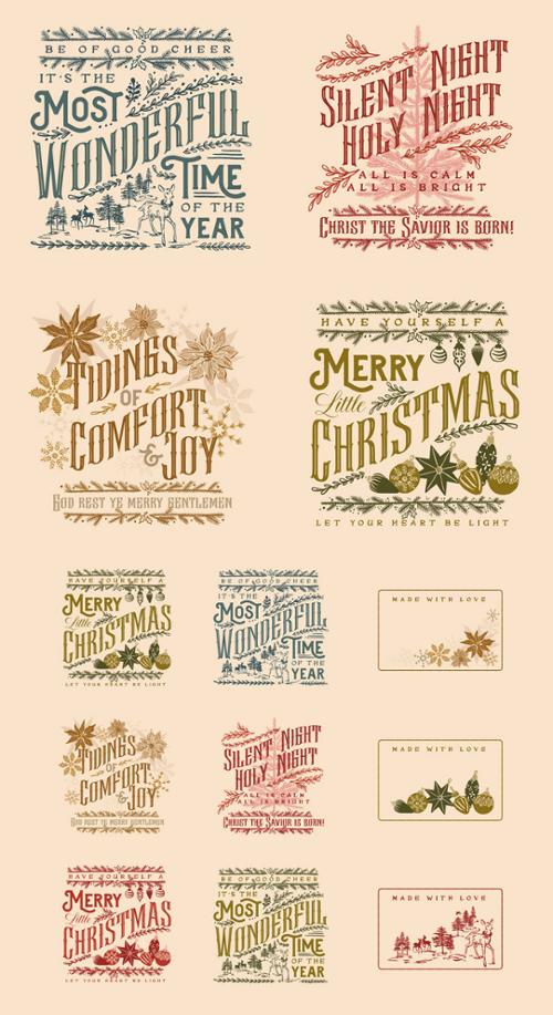 45629 11 Old World Yuletide Christmas Panel