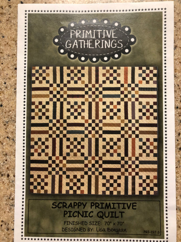 Primitive Gatherings Scrappy Primitive Picnic Quilt Pattern