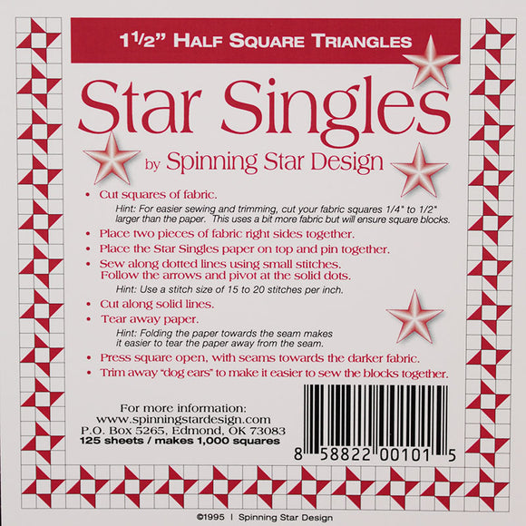 Star Singles 1.5 Half Square Triangles
